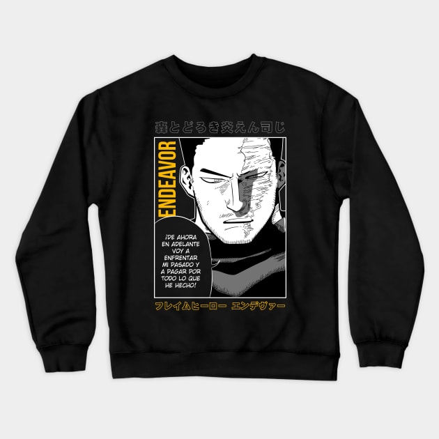 Endeavor Manga fanart Crewneck Sweatshirt by Planet of Tees